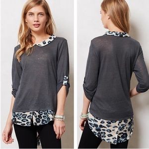 Linen & silk top by Anthropologie